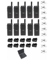 Set van 10 Motorola SL1600 DMR UHF met tafellader en beveiliging oortje en koffer